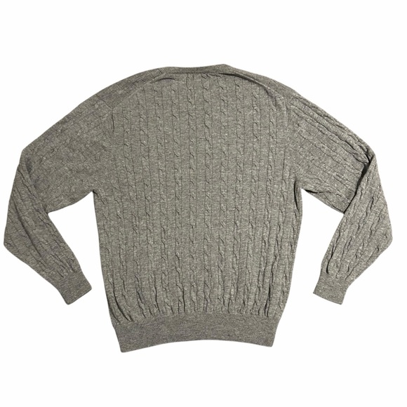 Peter Millar Sweater Cable Knit Cashmere Wool Luxe Blend Grey Mens XXL - Picture 2 of 5
